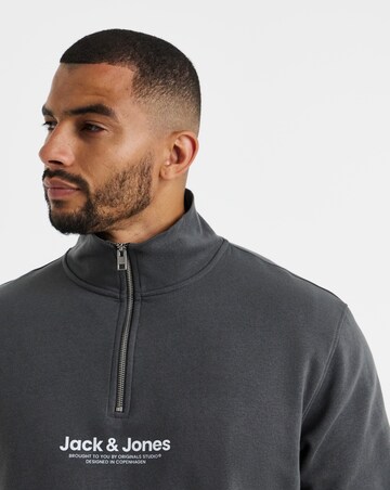Jack & Jones Vesterbro Quarter Zip Sweat Top and Pants Set - Grey