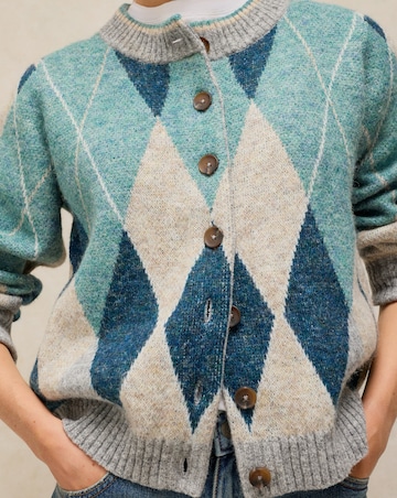 White Stuff Argyle Check Cardigan