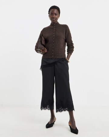 Black Lace Trim Culotte