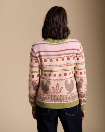 Julipa Motif Knitted Zip Up Cardigan