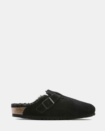 Birkenstock Boston Shearling Suede Leather Mules - Standard Fit