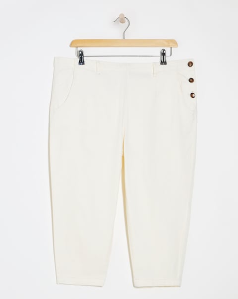 Julipa Button Side Crop Stretch Trouser