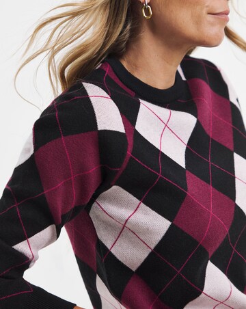 Crew Neck Argyle Jumper