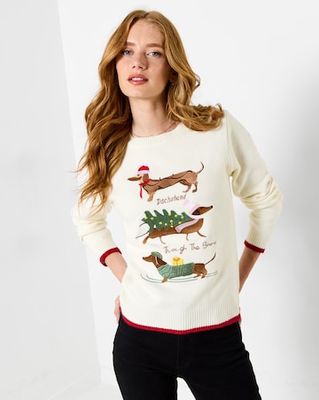 Joe Browns Darcie Dachshund Embroidered Jumper