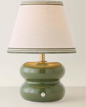 ValueLights Gia Ceramic Stacked Rechargeable Table Lamp