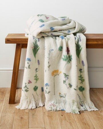 Pressed Floral Faux Mohair Throw