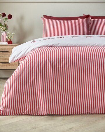 Catherine Lansfield Bow Embroidery Duvet Cover Set