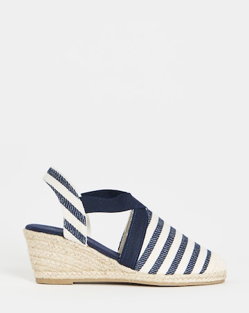 Cassie Crossover Elasticated Espadrille Sandals - Extra Wide Fit (EEE)
