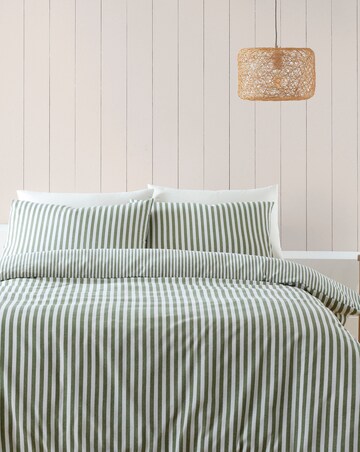 Catherine Lansfield Brushed Stripe Duvet Cover Set