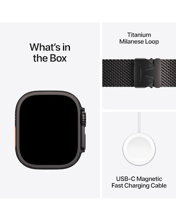 Apple Watch Ultra 4 GPS + Cellular 49mm - Black Titanium/Black Milanese Loop - L