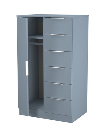 Humber Ready Assembled 1 Door 5 Drawer Kids Wardrobe - Kids