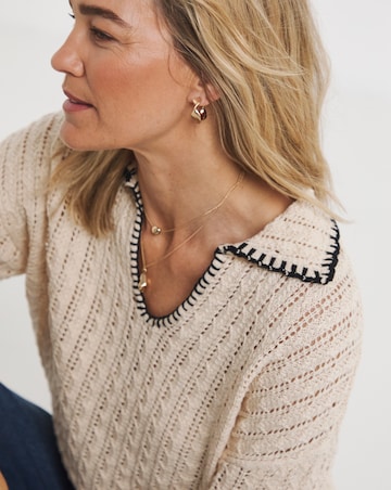 Crochet Short Sleeve Collar Jumper