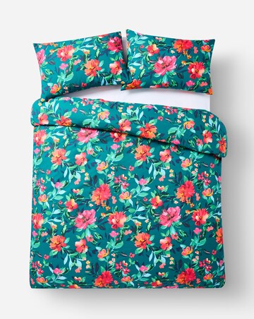 Painted Floral Cotton Blend Duvet Cover Set
