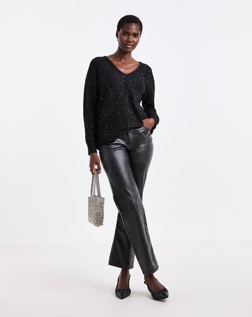 Sequin Glitter Knit Longline Jumper