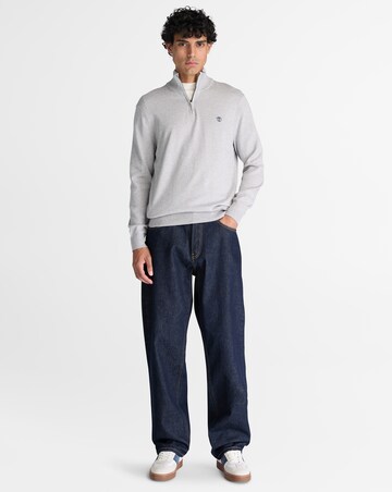 Timberland Williams River Cotton Quarter Zip Sweater - Oatmeal