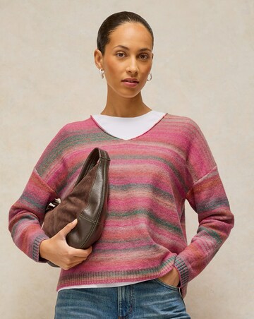 White Stuff Spacedye V-Neck Jumper