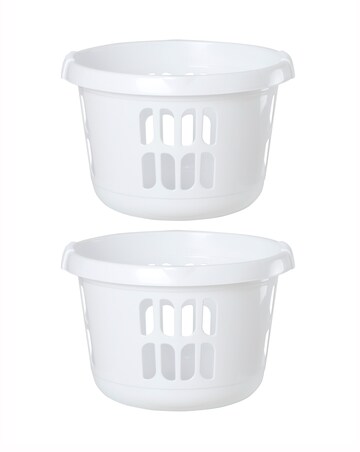 Wham Casa Round Plastic Laundry Baskets Set of 2