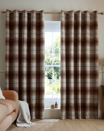 Catherine Lansfield Brushed Woven Glencoe Check Curtains