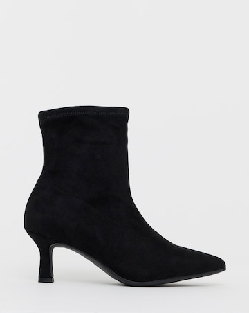 Ally Kitten Heel Sock Boot - Wide Fit (E)