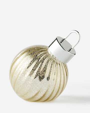Mercury Glass Antique Gold Ribbed Leaning Bauble