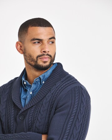 Cable Knitted Shawl Neck Cardigan