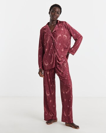 Figleaves Celestial Plisse Button Through Pyjama Set