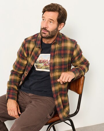 FatFace Long Sleeve Loxley Check Shirt - Brown