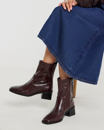 Kendal Block Heel Ankle Sock Boots - Wide Fit (E)