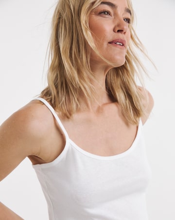 Pure Cotton White Cami Vest with Adjustable Straps