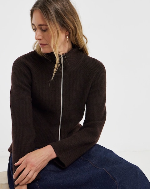 Zip Through Cardigan