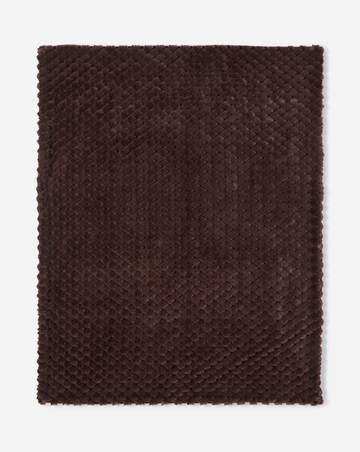 Scallop Faux Fur Throw - Chocolate