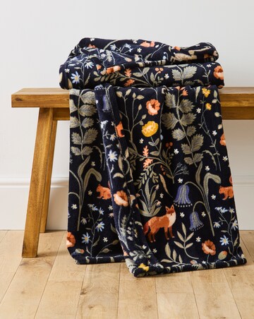 Woodland Animals Fleece Throw
