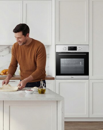 Midea 9-Funct Built-In Single Oven Digital Timer Stain Steel + Installation