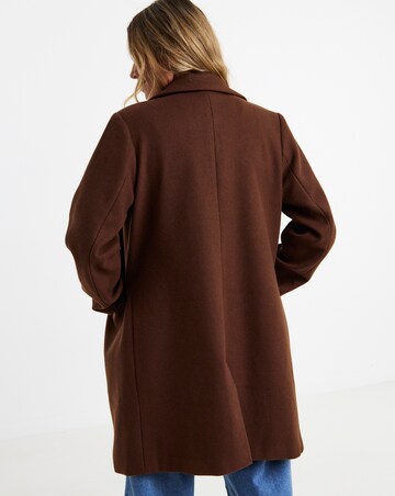 Rust Single Breast Lined Coat