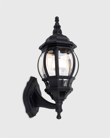 ValueLights Windsor Black Outdoor Security Lantern Wall Light - Bulb Included