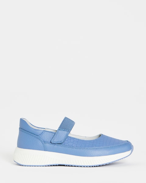 Heavenly Soles Gwen Touch and Close Bar Trainer - Wide Fit (E)