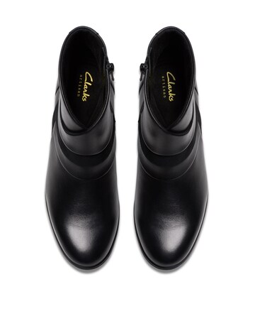 Clarks Leather Shaya Heeled Ankle Boot - Wide Fit (E)