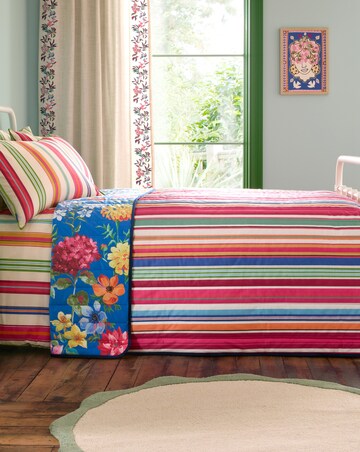 Sophie Robinson Darling Floral Reversible Stripe Bedspread