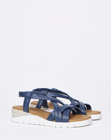 Senna Leather Tubular Sandals - Wide Fit (E)