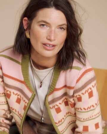Julipa Motif Knitted Zip Up Cardigan