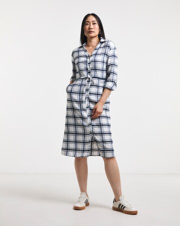 Brushed Check Utility Shirt Dress