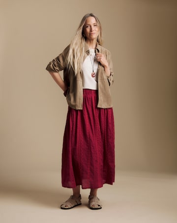 Julipa Embroidered Cotton Midi Skirt