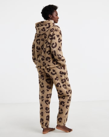 Pretty Secrets Leopard Print Teddy Hooded Twosie