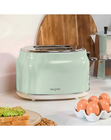 Salter Retro Rapid Boil Kettle & Retro 2 Slice Toaster - Green Bundle