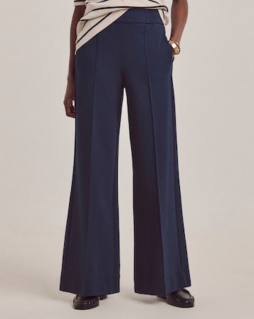 Anthology Navy Ponte Pull On Wide Leg Trouser