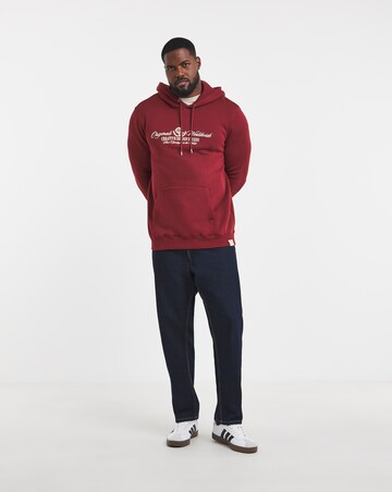 Jack & Jones Toronto Embroidered Logo Sweat Hoody - Burgundy