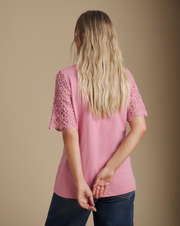Julipa Crochet Pure Cotton Sleeve T-Shirt
