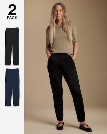 Slimma 2 Pack Pull On Tapered Trousers Short