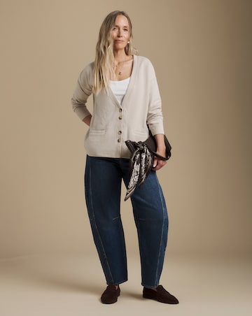 Julipa Brushed Pure Cotton Jersey Rib Cardigan