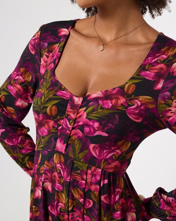 Joe Browns Lovely Lily Print Long Sleeve Jersey Midi Dress